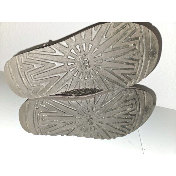 UGG Mini Bailey Bow Glitter Leopard Print Boots Size 6 - Picture 9 of 9